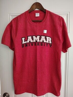 NWT Lamar University Cardinals T-Shirt Medium M Port & Company Red Heather
